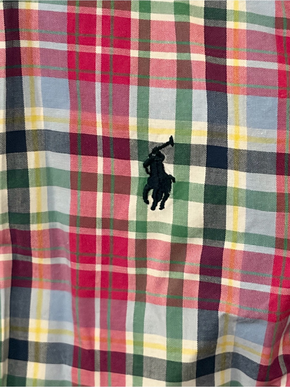 Ralph Lauren Boys Classic Pink & Blue Plaid Long-Sleeve Button Down Shirt Size 6 - Picture 6 of 10